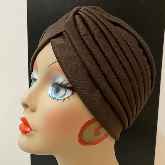 COPY - Stunning Tobacco brown vintage style retro pinup turban - Picture 4 of 4